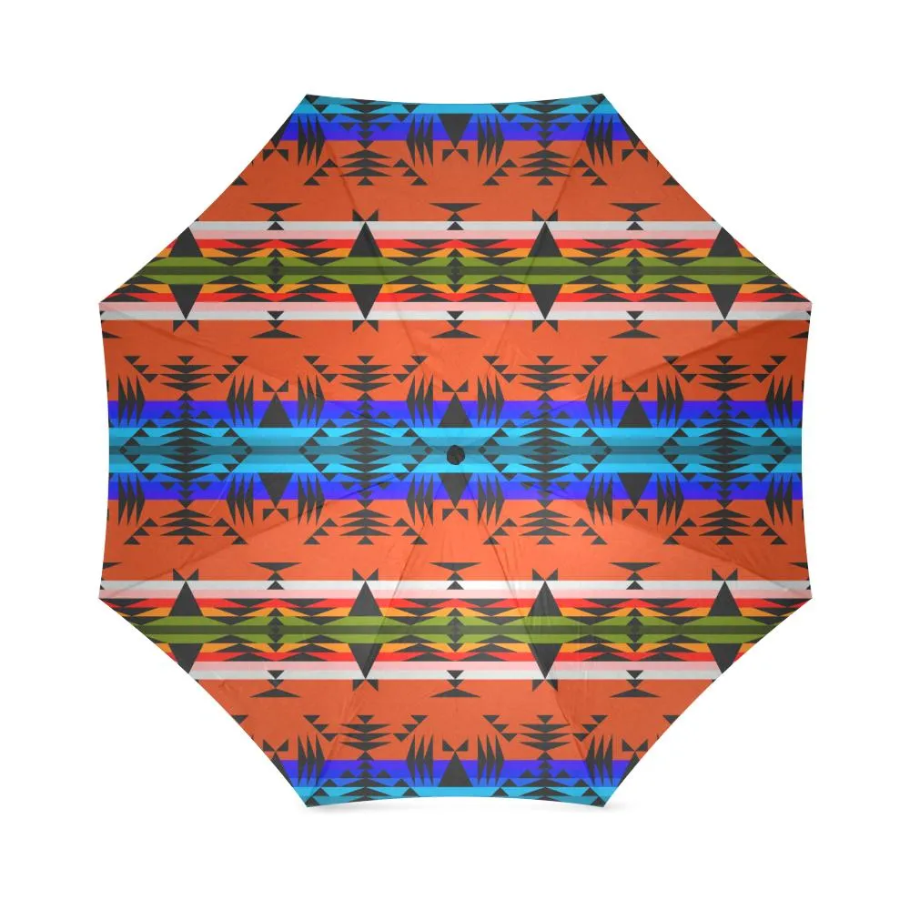 Between the Mountains Orange Foldable Umbrella