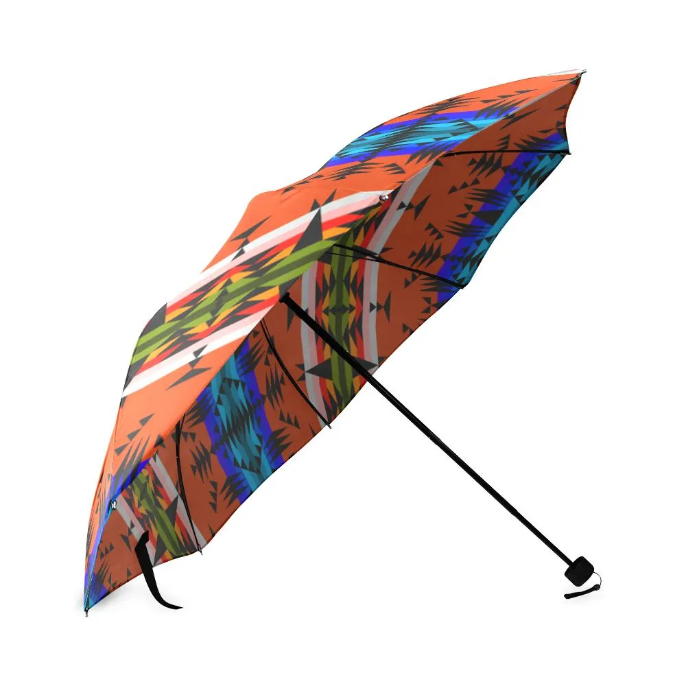 Between the Mountains Orange Foldable Umbrella