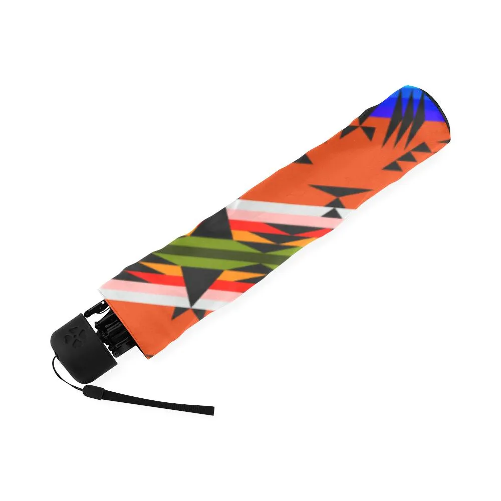 Between the Mountains Orange Foldable Umbrella