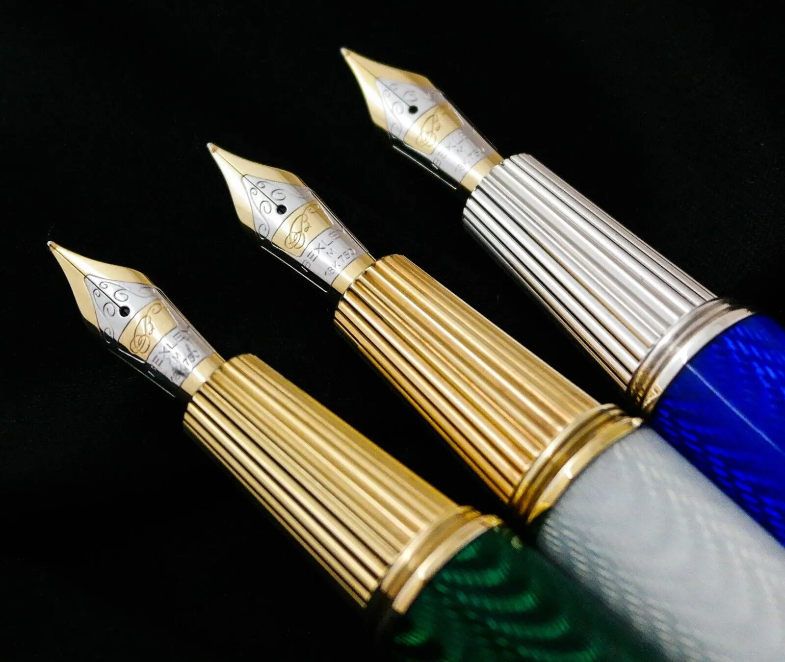 Bexley Hard Fire Enamel Limited Edition Fountain Pen Set (3 Pens)