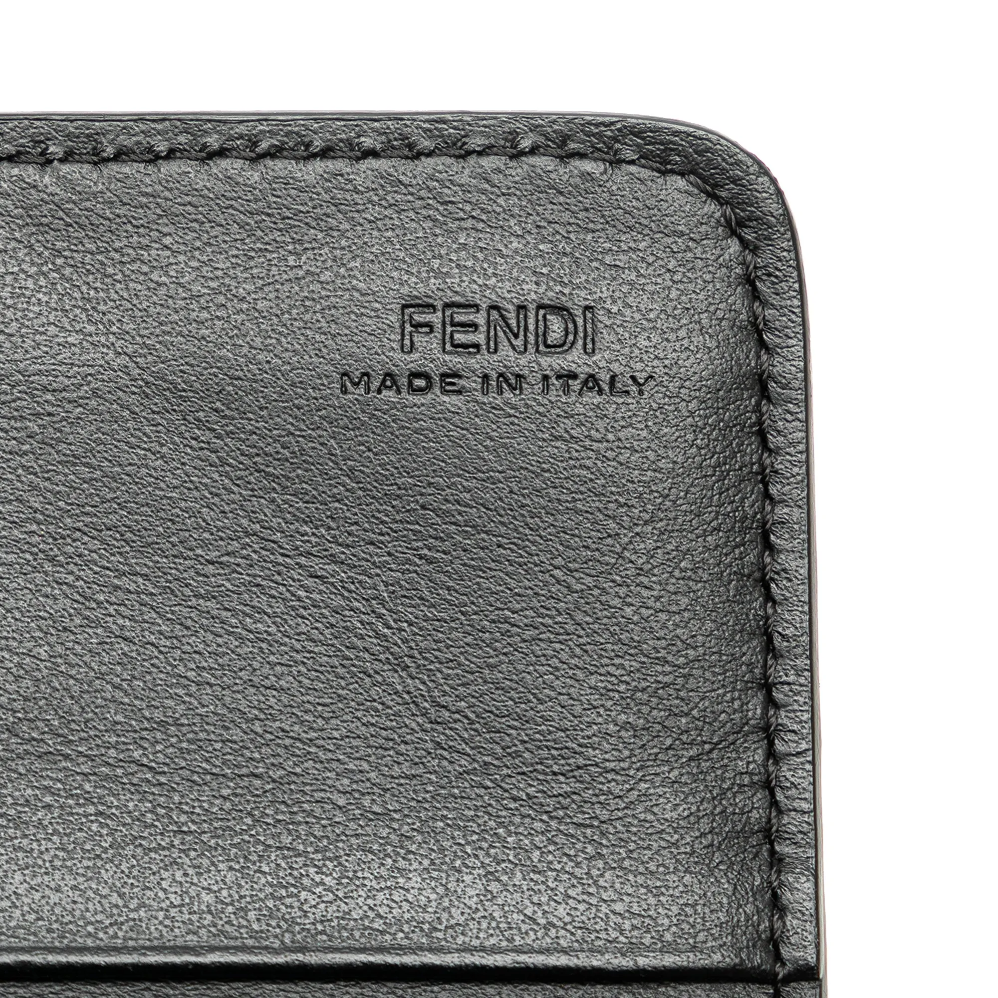 Black Fendi Studded Leather Wallet on Chain Crossbody Bag