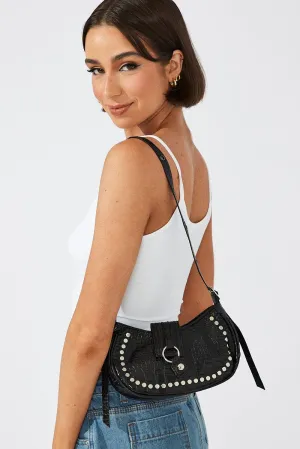 Black Studded Shoulder Bag