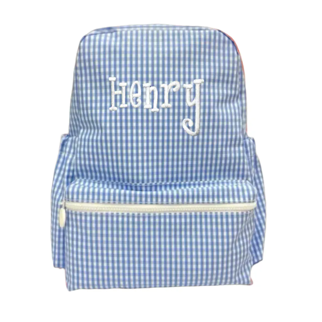 Blue Gingham Backpack