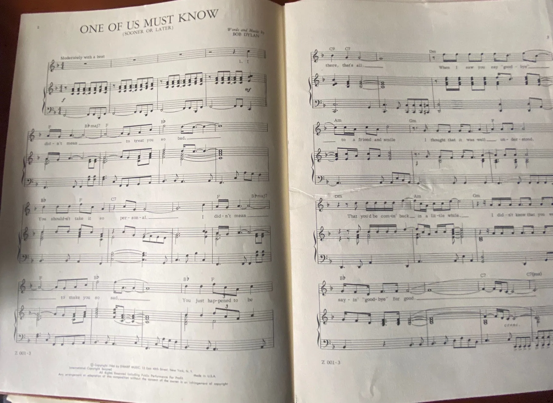 Bob Dylan - Set of Three  from the Blonde on Blonde LP- Sheet Music