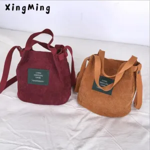 Boho Bag Bucket Canvas Drawstring