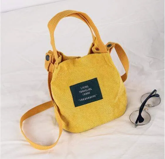 Boho Bag Bucket Canvas Drawstring
