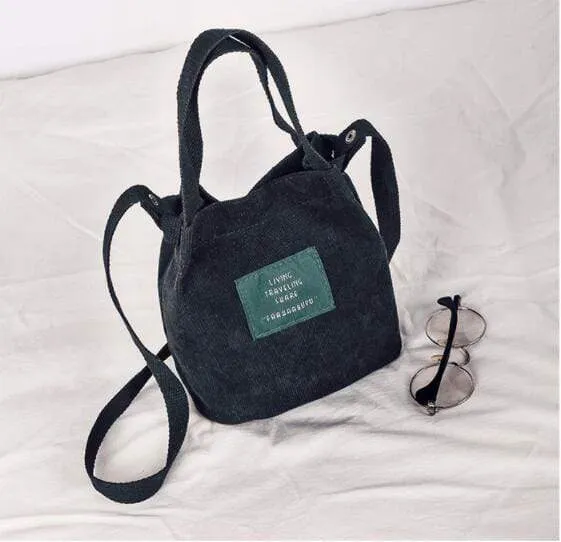 Boho Bag Bucket Canvas Drawstring