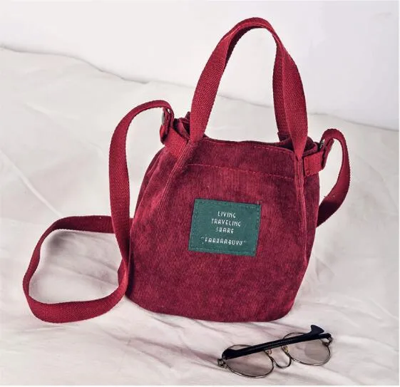 Boho Bag Bucket Canvas Drawstring