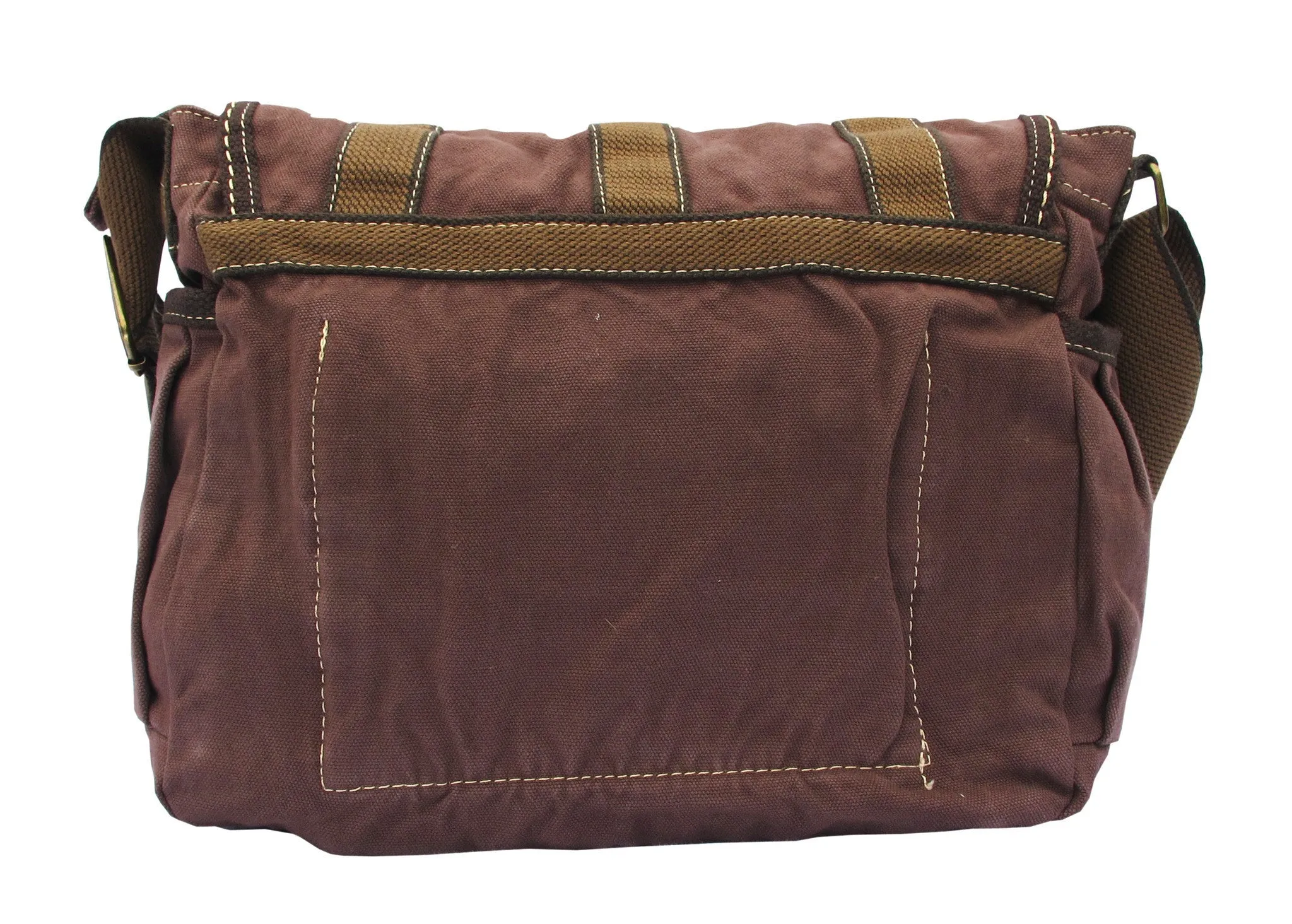 Brown Canvas Cross Body Messenger Bag for Women