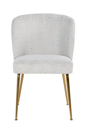 Brushed Gold Leg White Bouclé Chair | OROA Cannon