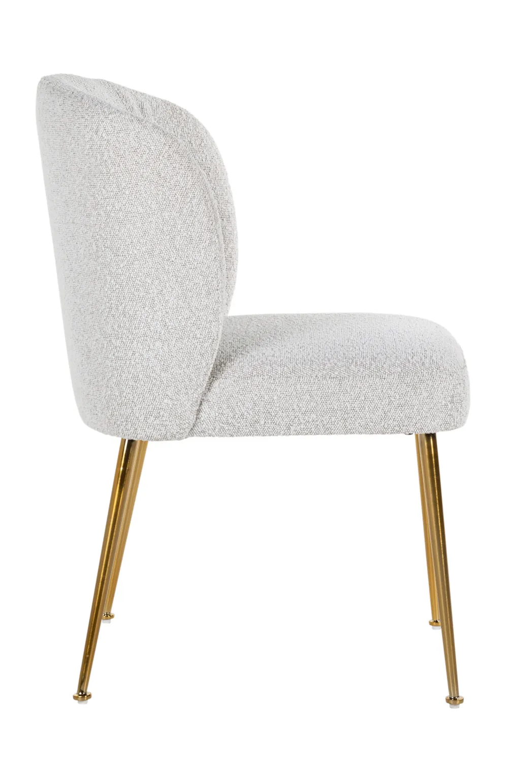 Brushed Gold Leg White Bouclé Chair | OROA Cannon