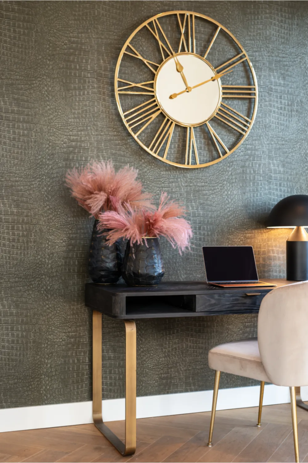Brushed Gold Leg White Bouclé Chair | OROA Cannon