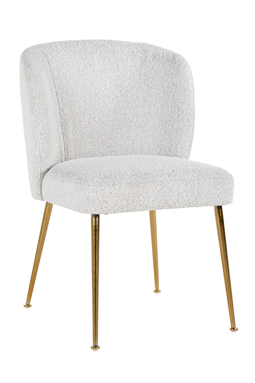 Brushed Gold Leg White Bouclé Chair | OROA Cannon