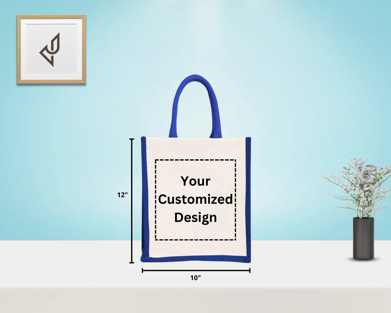 Bulk Order Corporate Gifting - Customized "Happy New Year" Print Jute Bags with Zipper (10 X 5 X 12 inches)