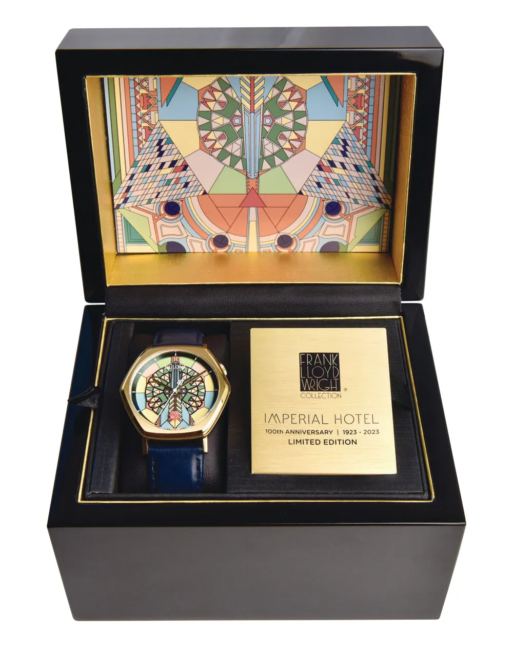 Bulova Frank Lloyd Wright Blue Leather Limited Edition Watch for Collectors 97A177