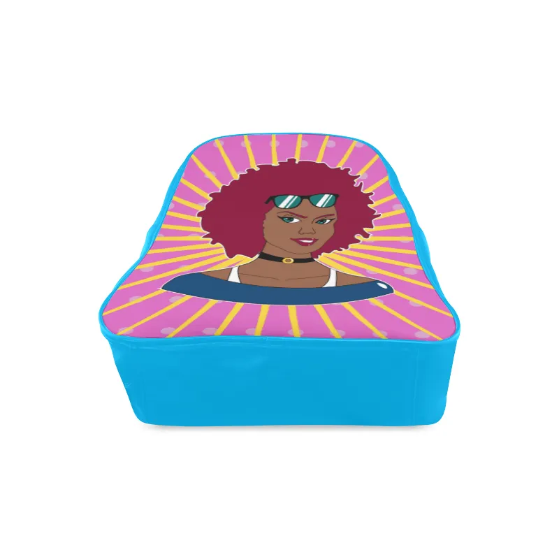 Burgundy Afro Starburst Leather Book bag