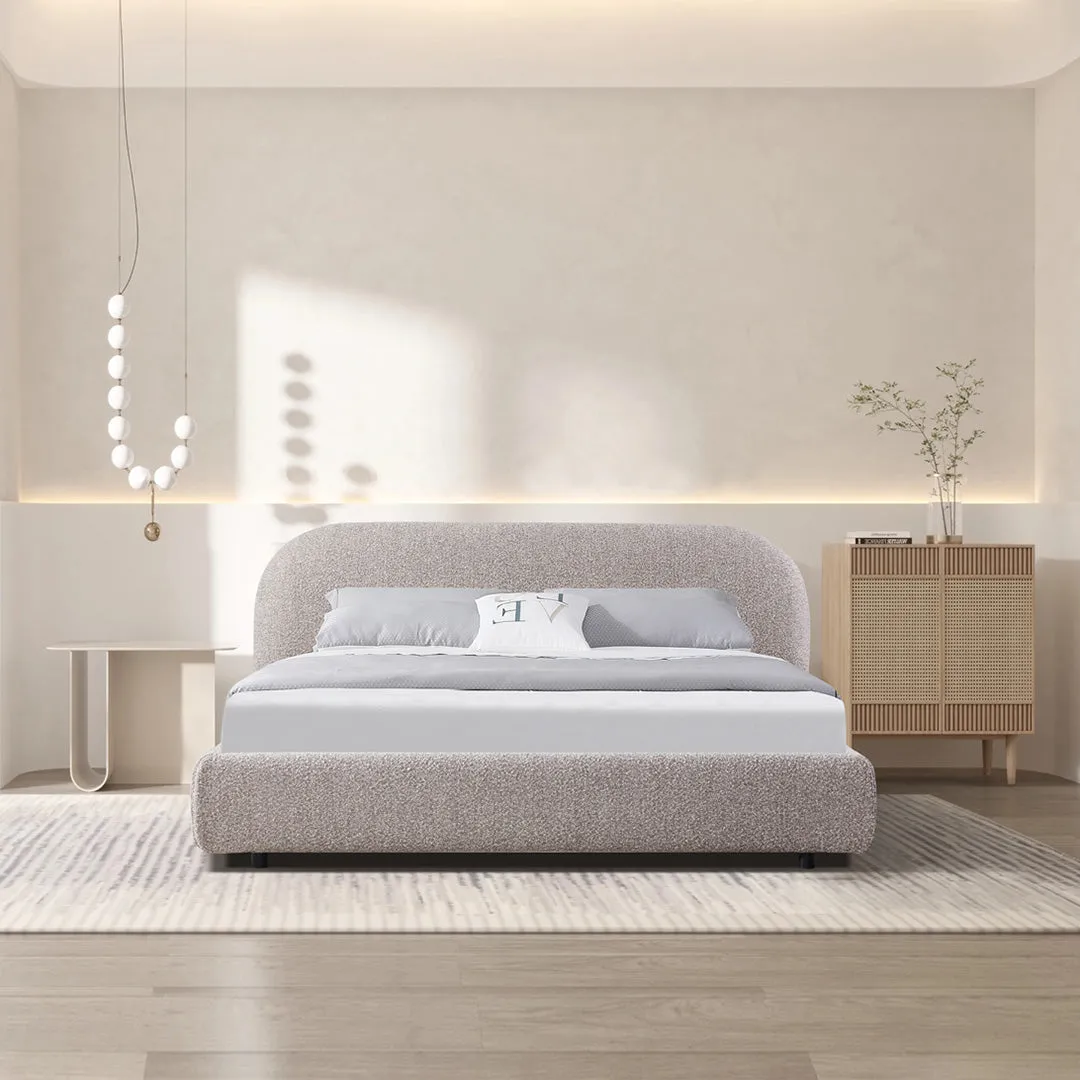 Cedar King Bed Frame - Olive Brown Boucle