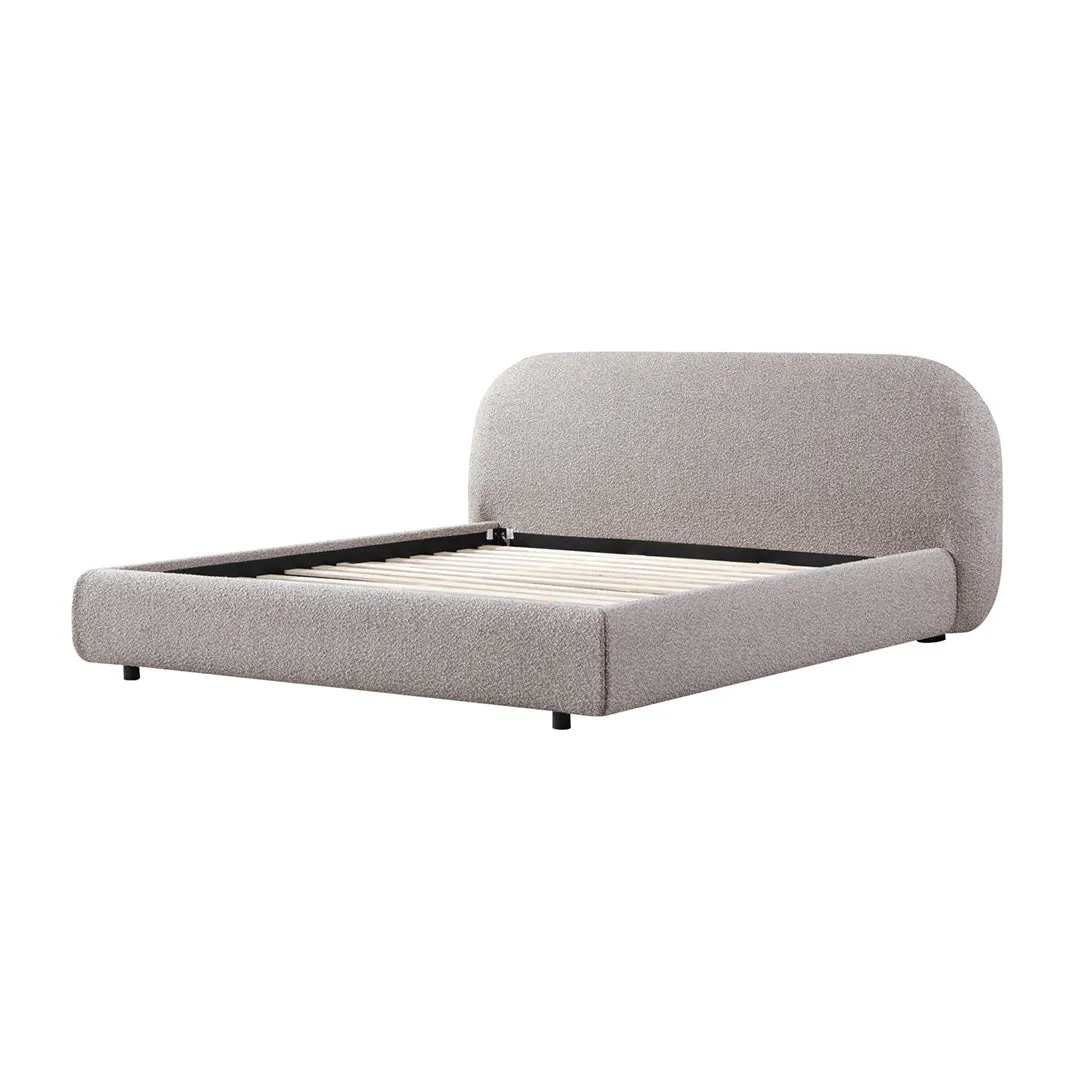Cedar King Bed Frame - Olive Brown Boucle