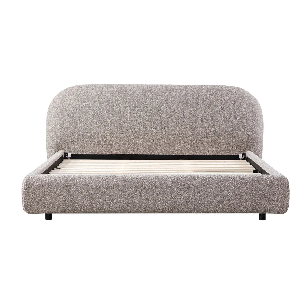 Cedar King Bed Frame - Olive Brown Boucle
