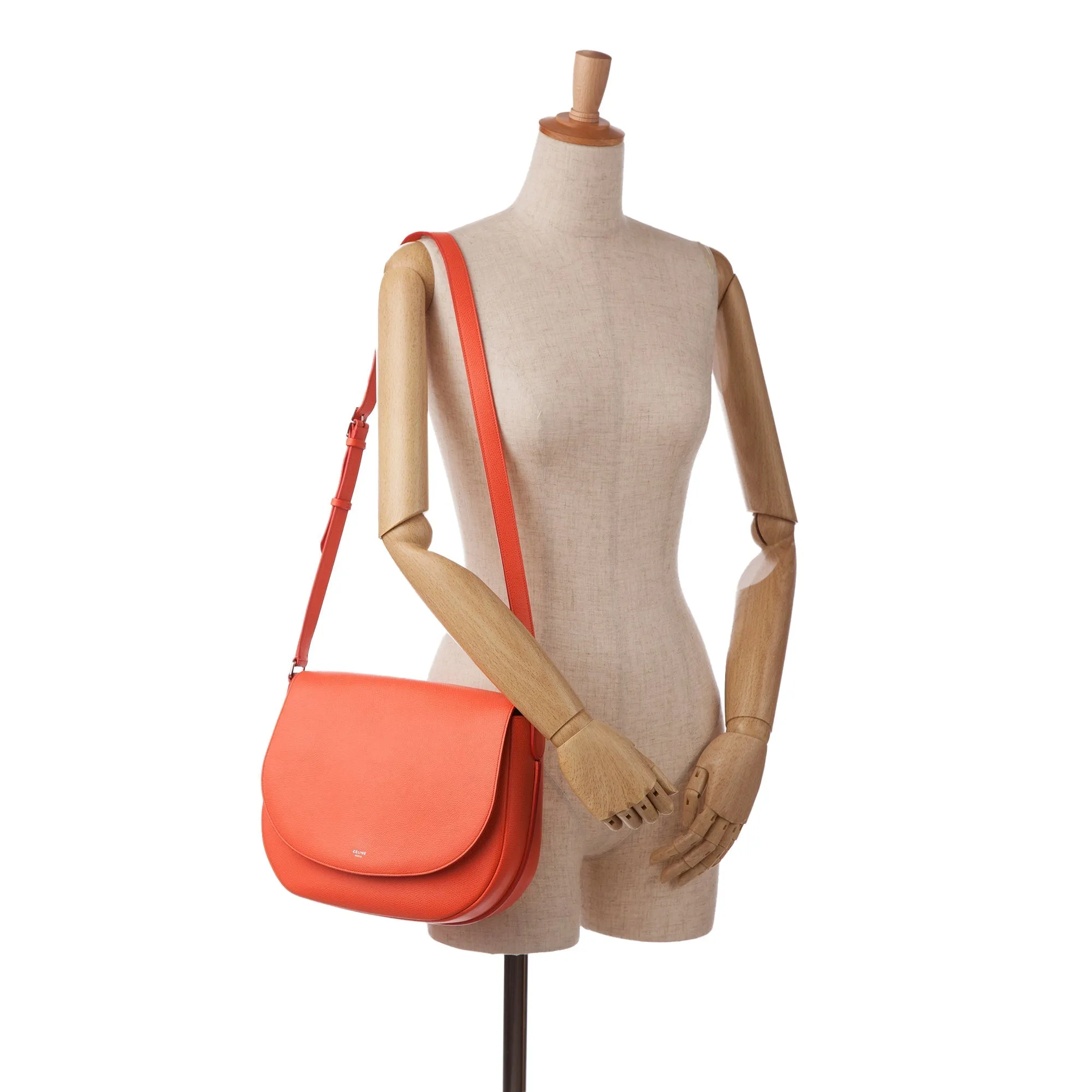 Celine Trotteur Orange Leather
