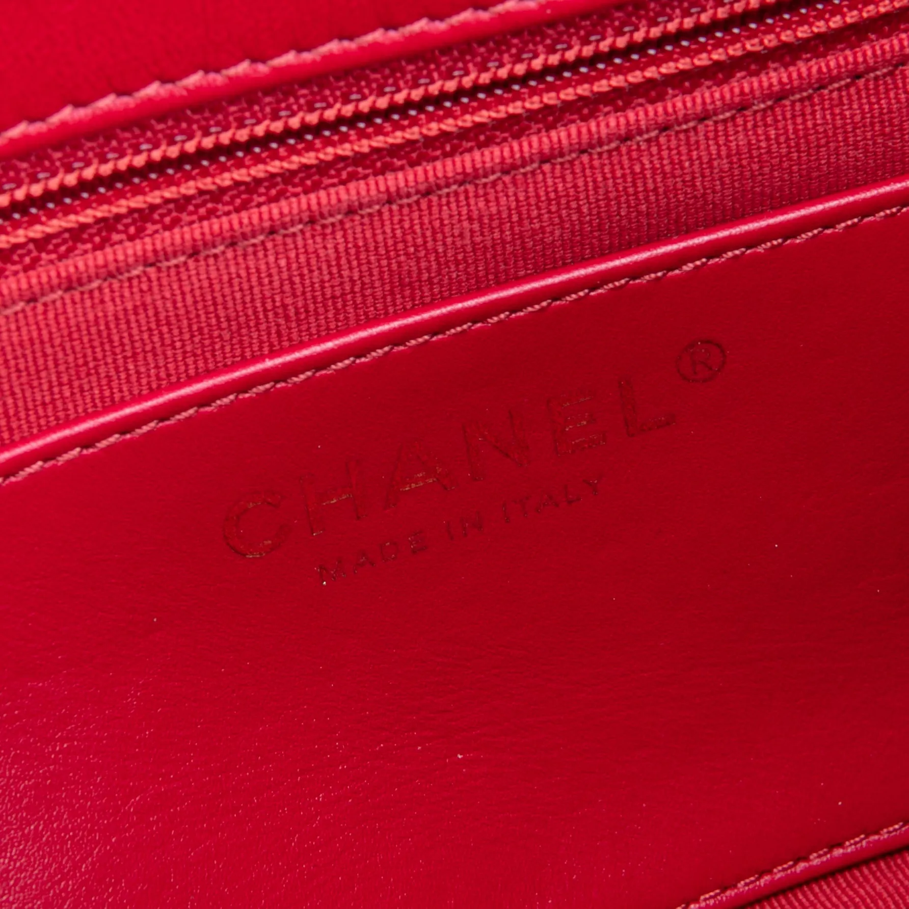 CHANEL All Slide Small Flap Bag - Cherry Red