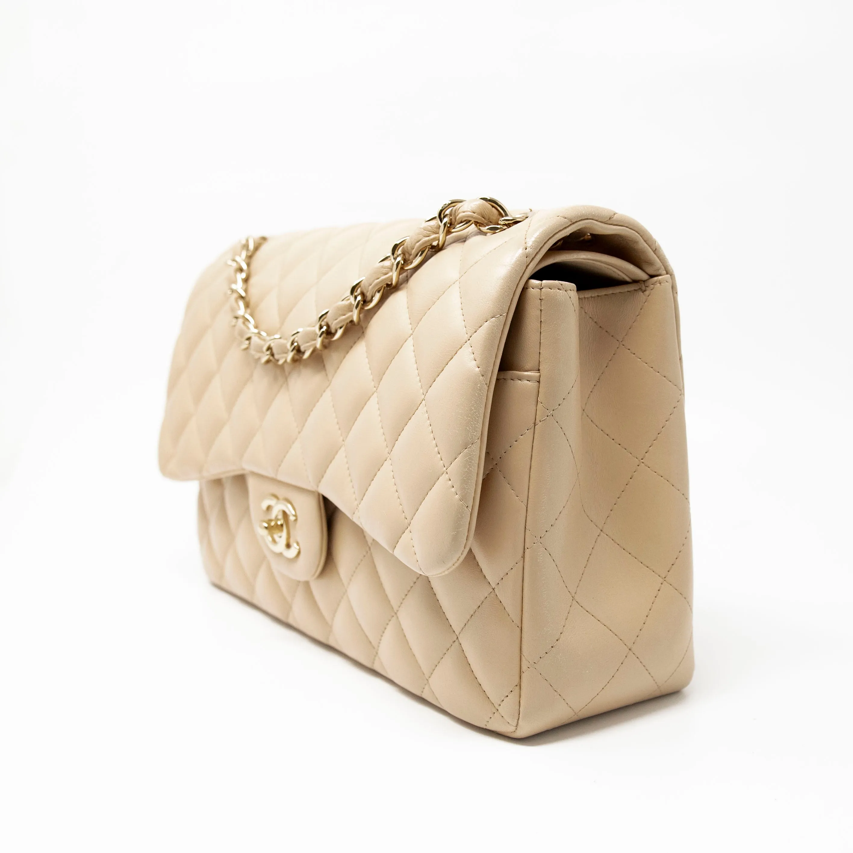 Chanel Beige Jumbo Classic Flap