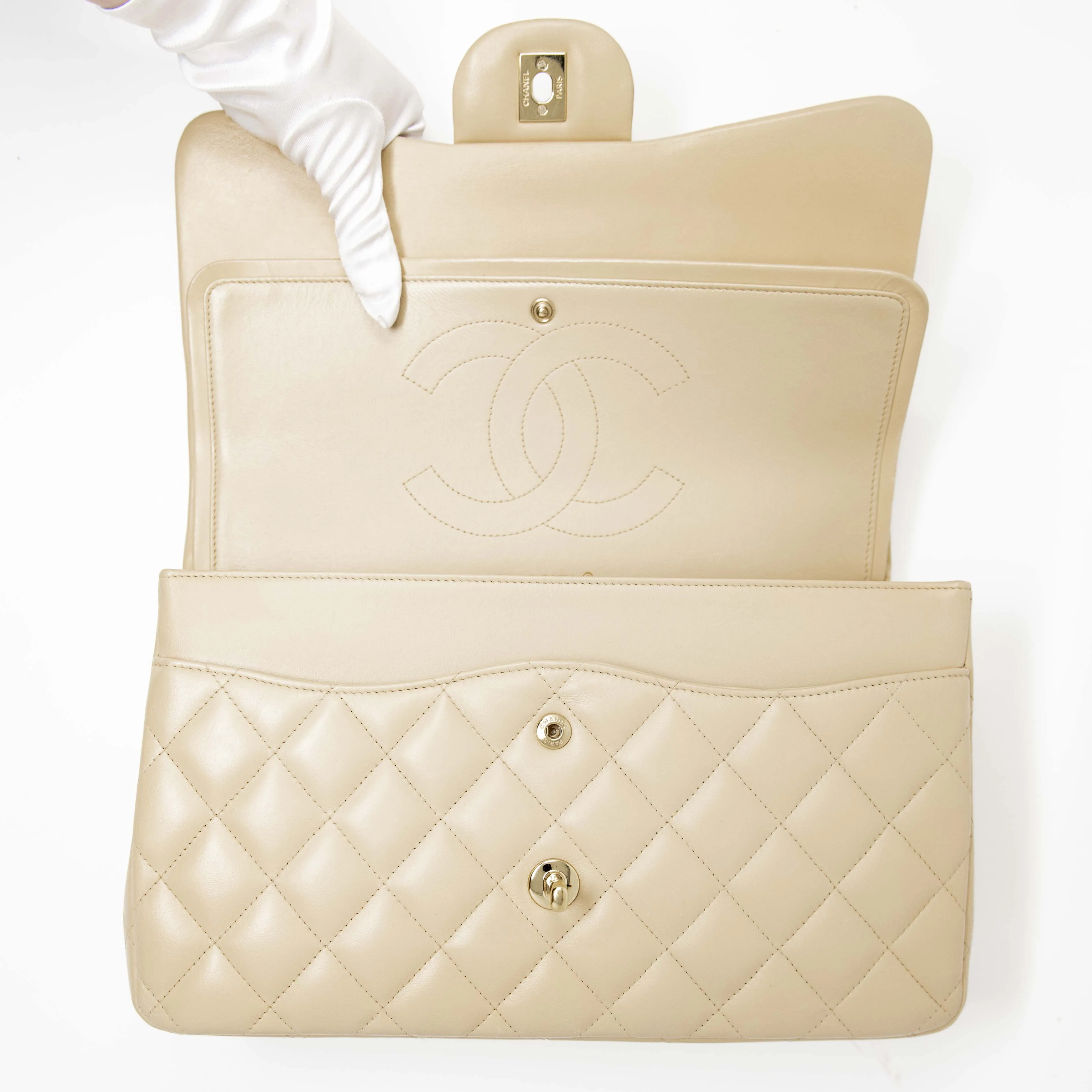 Chanel Beige Jumbo Classic Flap