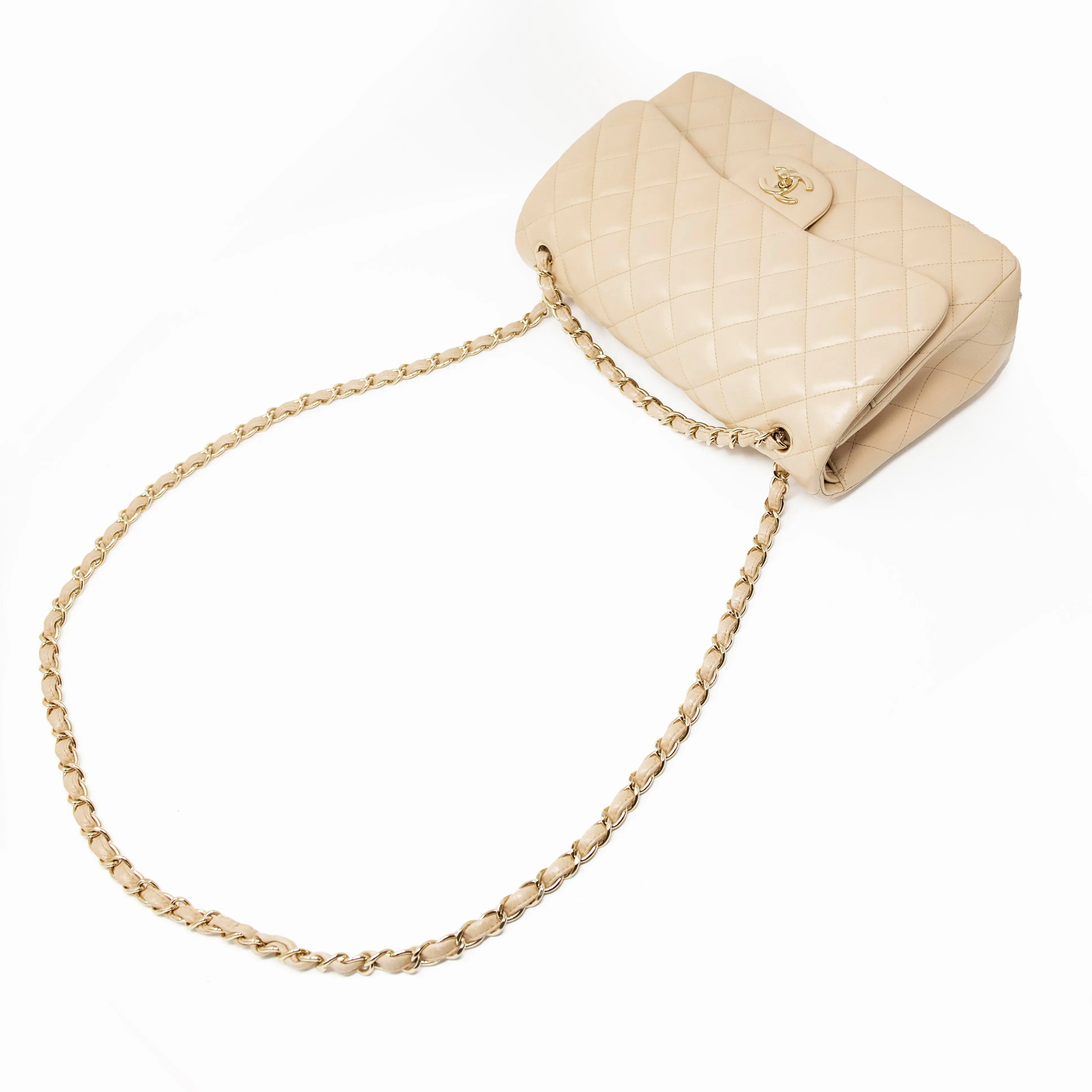 Chanel Beige Jumbo Classic Flap