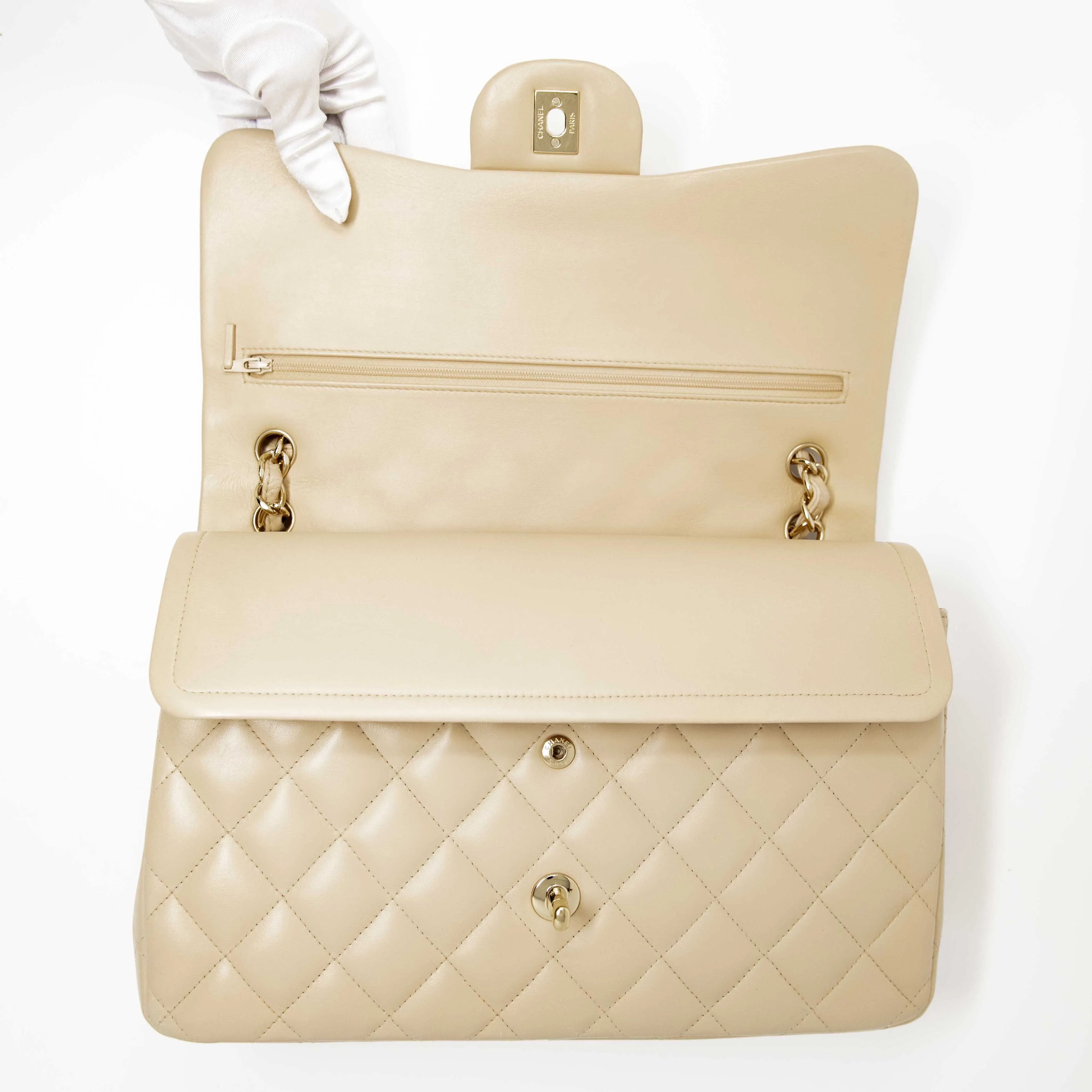 Chanel Beige Jumbo Classic Flap