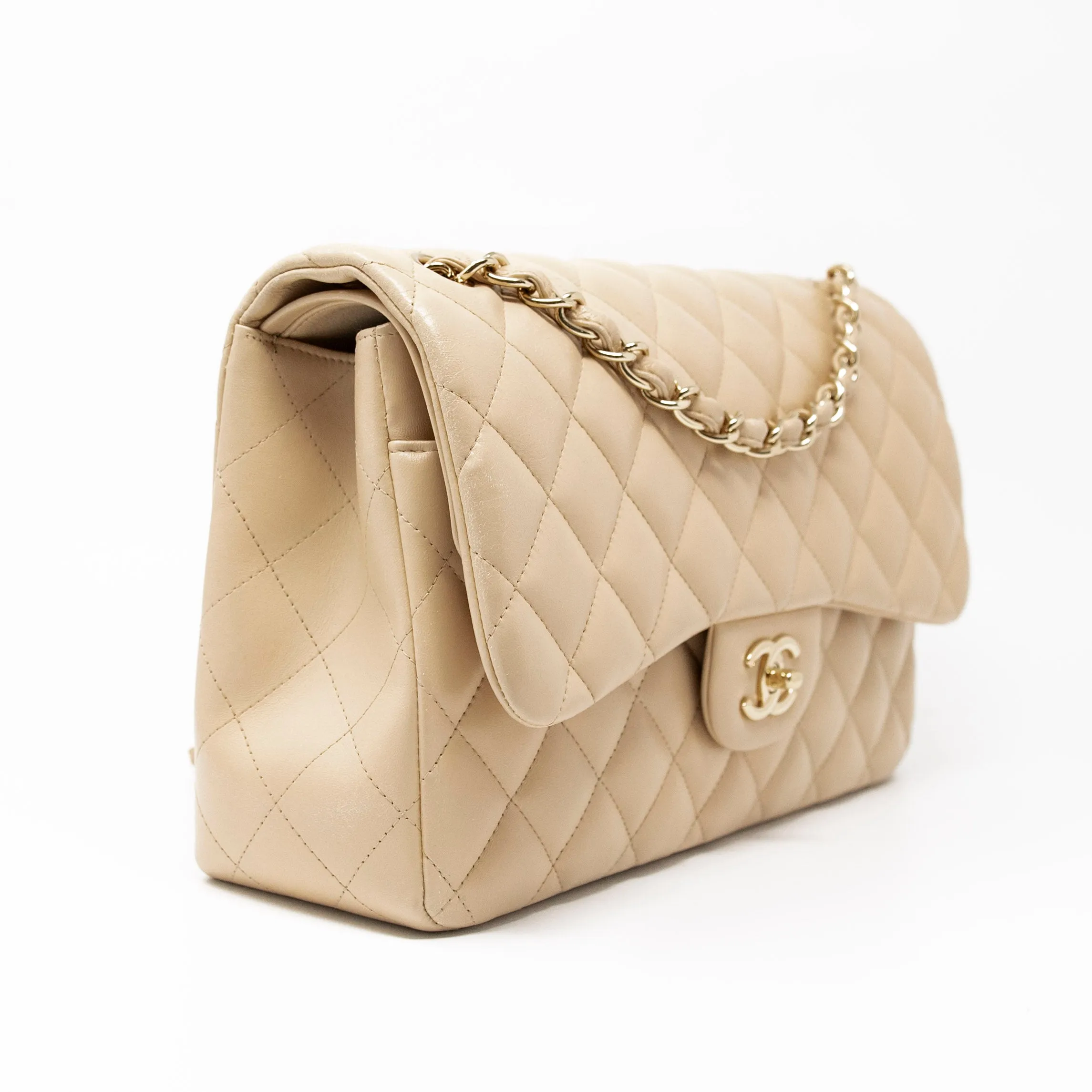 Chanel Beige Jumbo Classic Flap