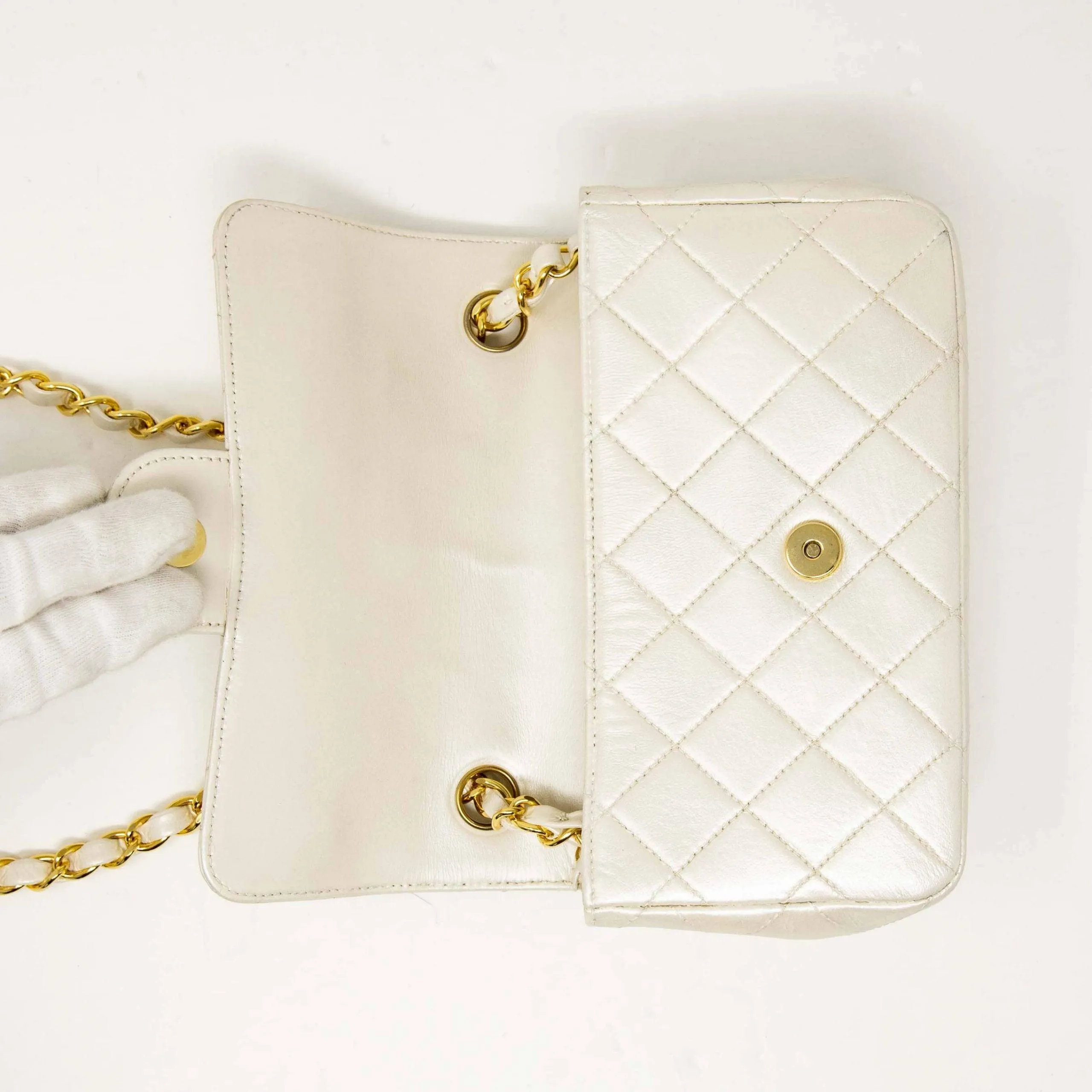 Chanel Pearl White Mini Flap