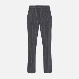Charcoal Pinstripe Henry Trousers
