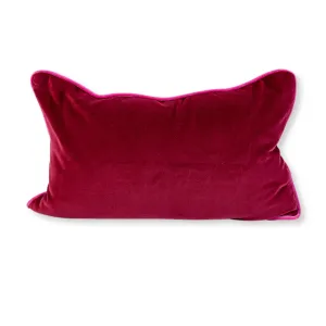Charliss Velvet Lumbar Pillow | Wine   Hot Pink