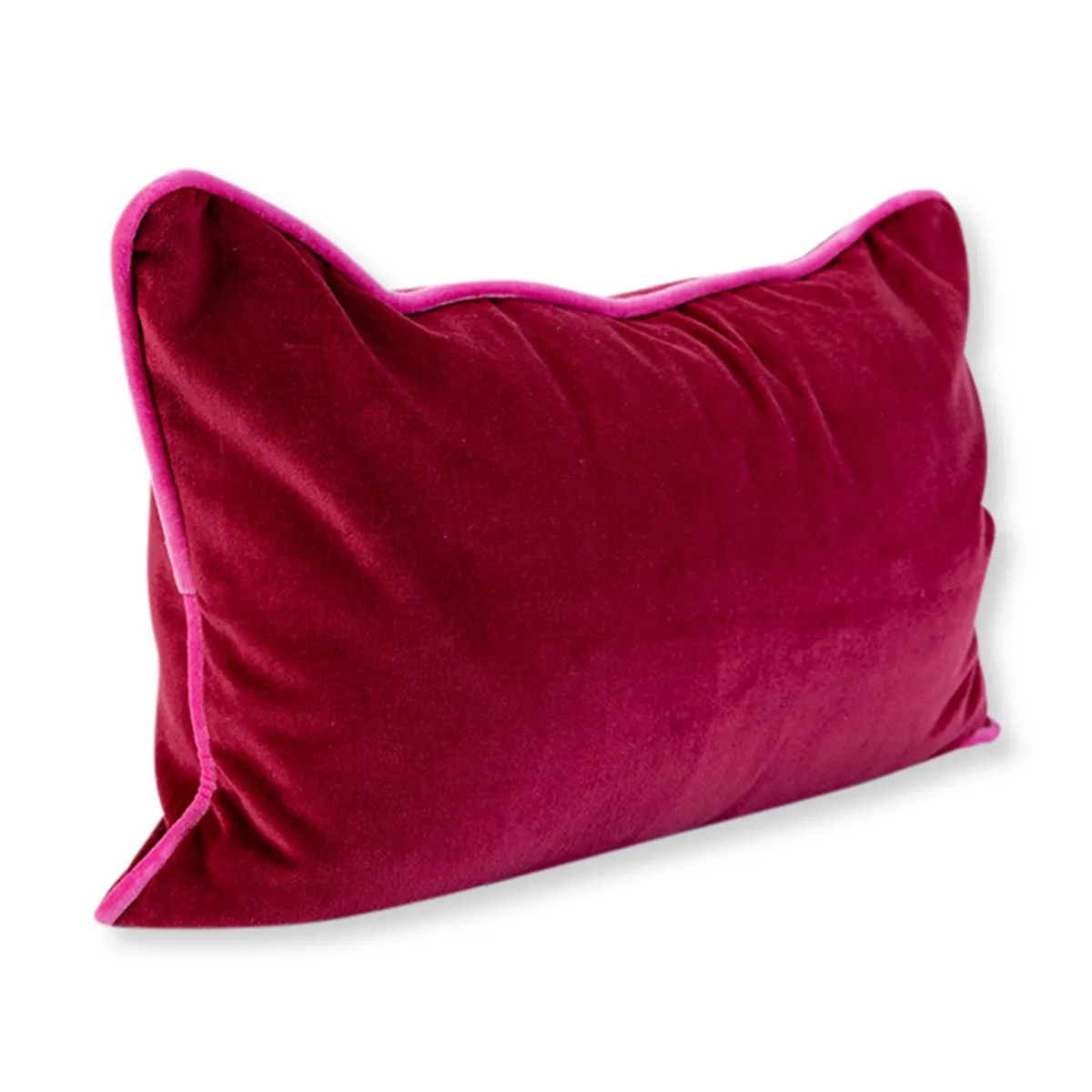 Charliss Velvet Lumbar Pillow | Wine   Hot Pink