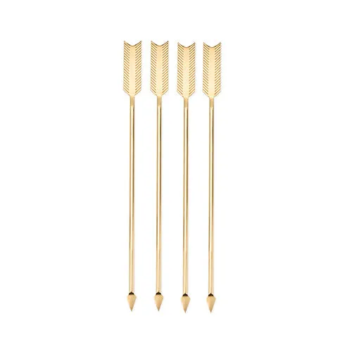 Chateau™: Golden Arrow Stainless Steel Stir Sticks by Twine