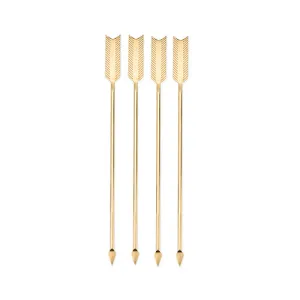 Chateau™: Golden Arrow Stainless Steel Stir Sticks by Twine
