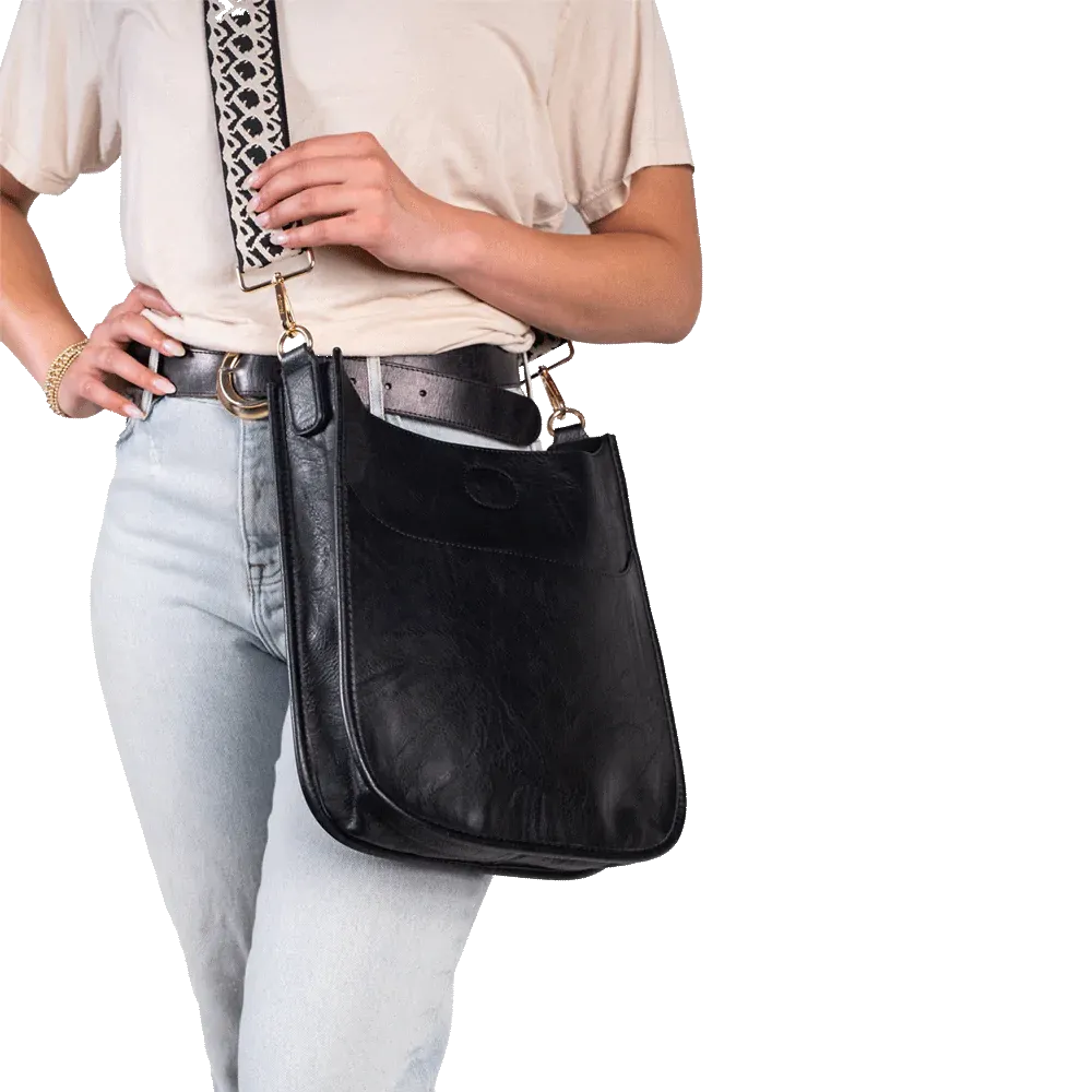 Classic Vegan Messenger Bag - No Strap