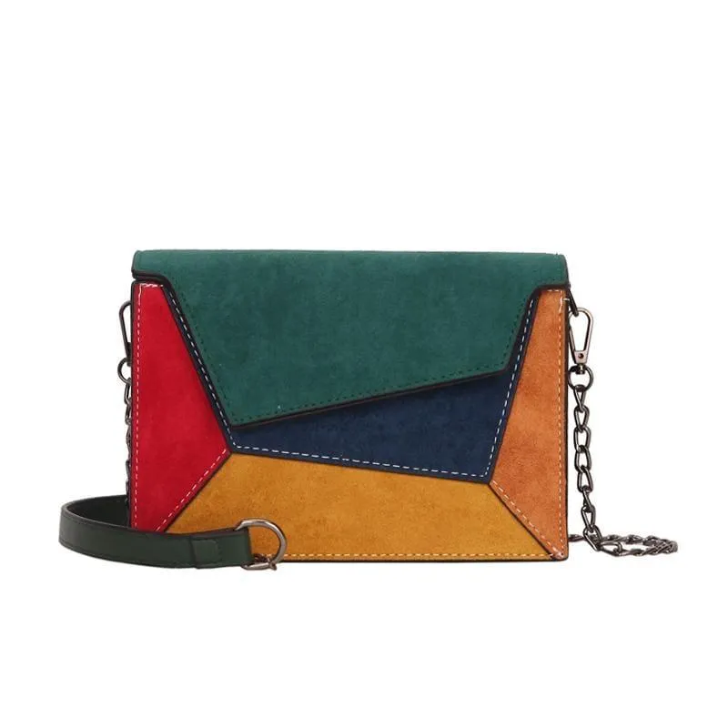 Criss-Cross Ladies Leather Patchwork Women Messenger Shoulder Bag