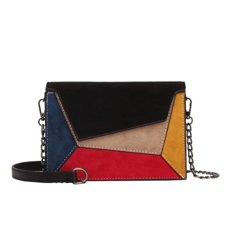 Criss-Cross Ladies Leather Patchwork Women Messenger Shoulder Bag