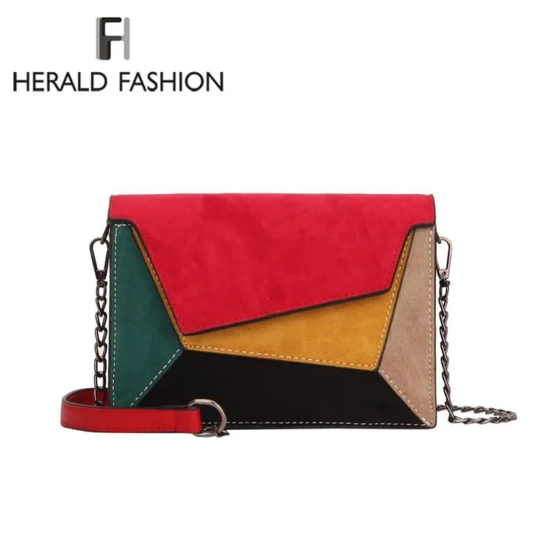 Criss-Cross Ladies Leather Patchwork Women Messenger Shoulder Bag