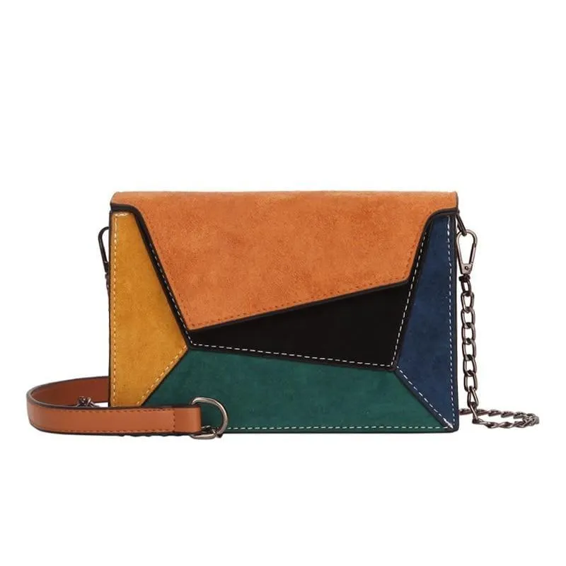 Criss-Cross Ladies Leather Patchwork Women Messenger Shoulder Bag