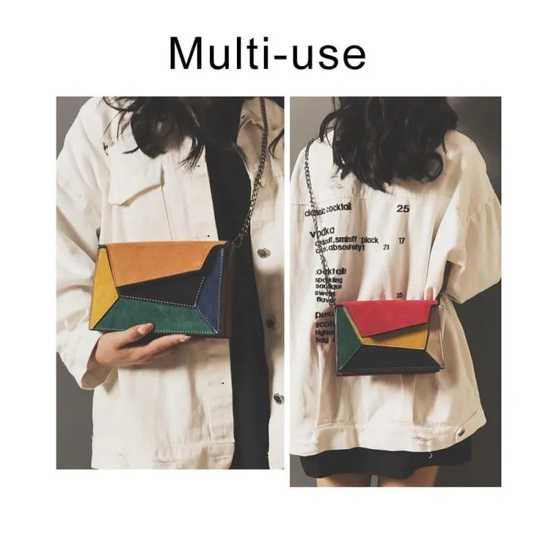 Criss-Cross Ladies Leather Patchwork Women Messenger Shoulder Bag