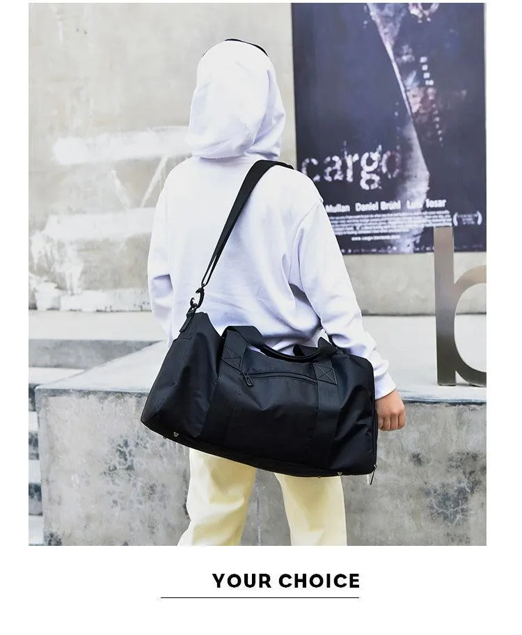 Crossbody Multi Pocket Water Resistant Large Capacity Luggage Black Bag