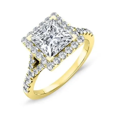 Desert Rose - GIA Natural Princess Diamond Bridal Set
