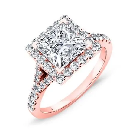 Desert Rose - GIA Natural Princess Diamond Bridal Set