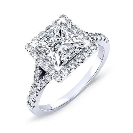 Desert Rose - GIA Natural Princess Diamond Bridal Set