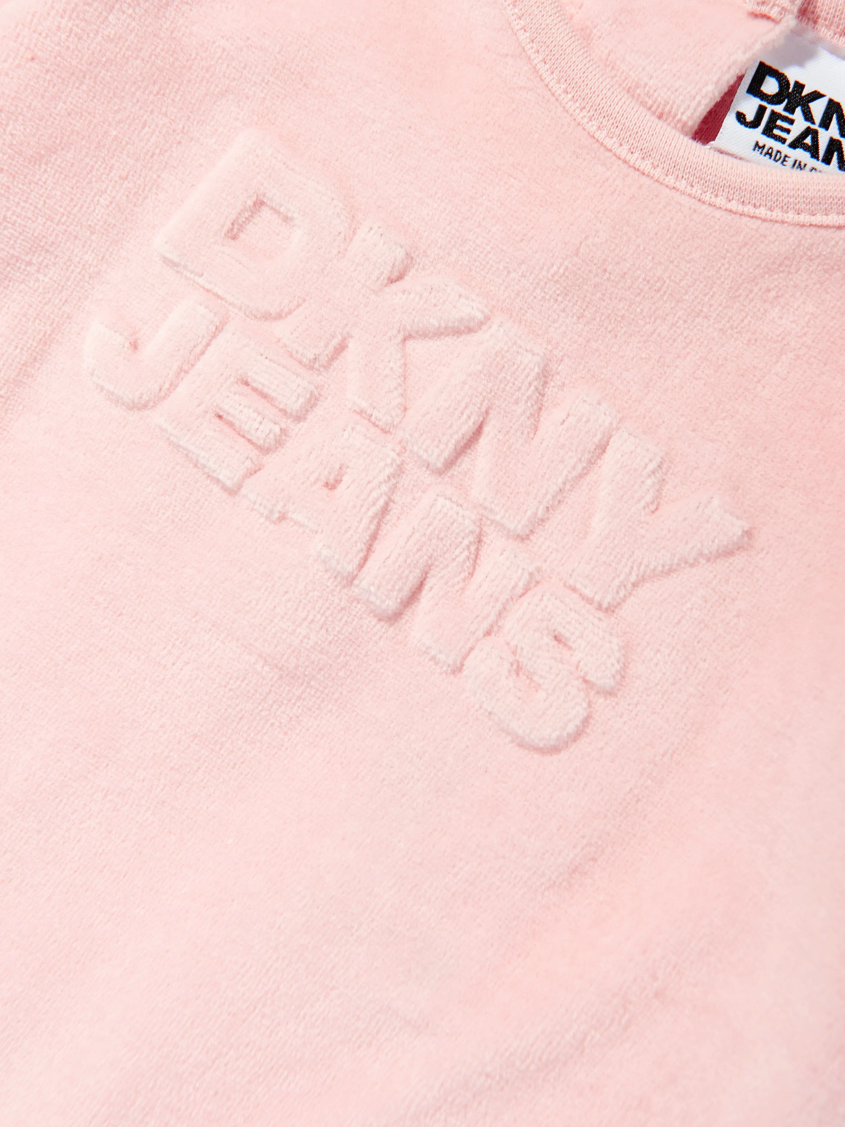 DKNY Baby Girls Velour Babygrow in Pink