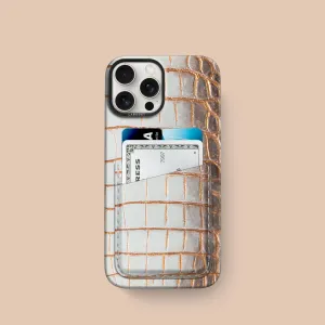 Double Card Case 1/1 Aztec For iPhone 16 Pro In Himalayan Crocodile