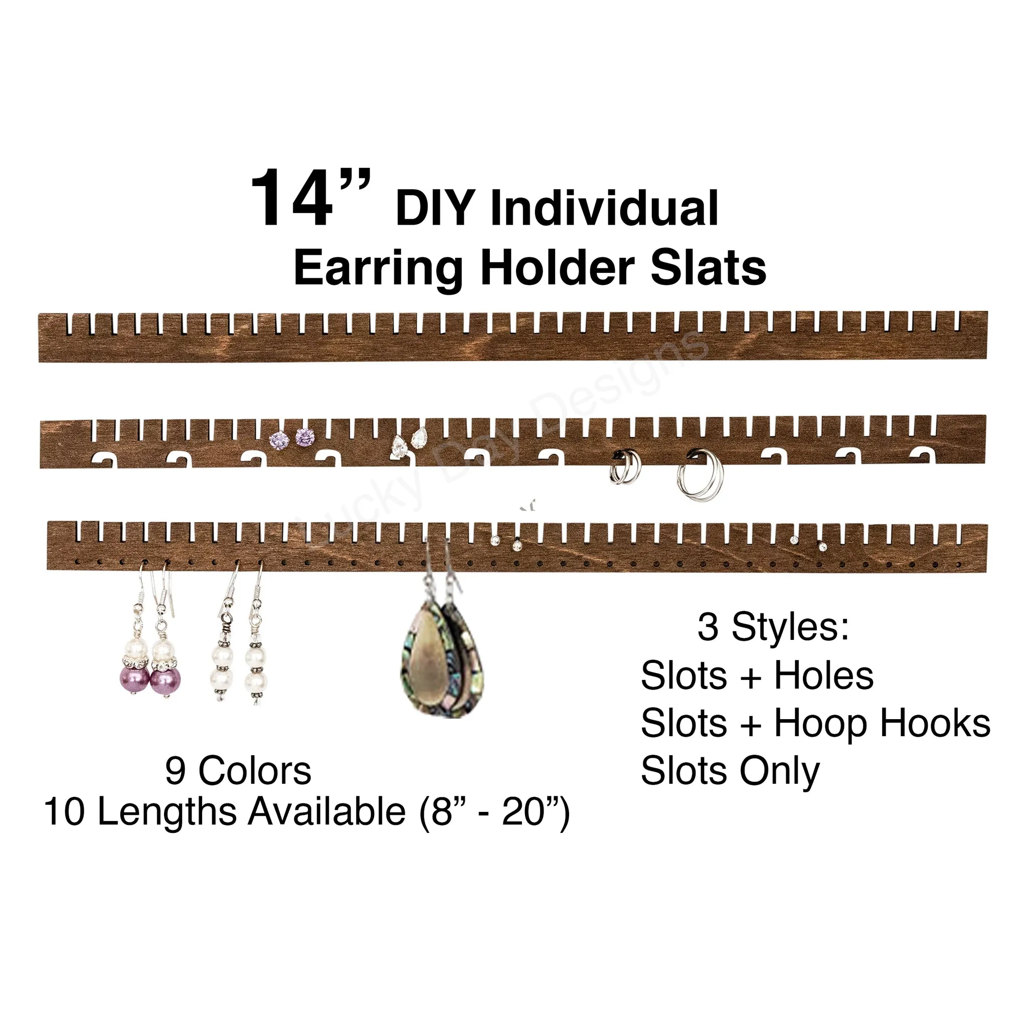 Earring Holder Organizer Slat iOrganize®, 14-inch