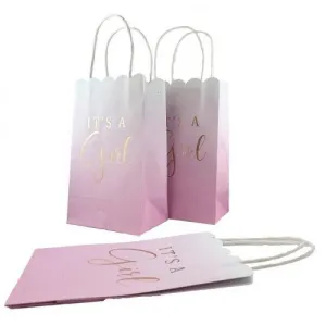 Eco-Friendly It's a Girl Pink Paper Party Bags